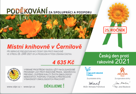 Poděkování za sbírku Český den proti rakovině
