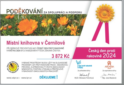 Poděkování za sbírku - Český den proti rakovině 2024 