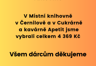Český den proti rakovině - vybrané příspěvky v Černilově
