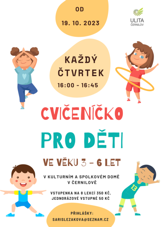 Cvičeníčko pro děti ve věku 3 - 6 let