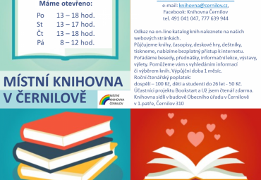Místní knihovna v Černilově opět otevřena v plném provozu
