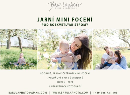 Fotografování v rozkvetlém sadu v Černilově 