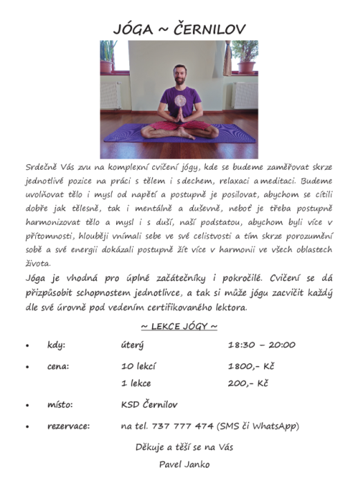 Jóga v KSD Černilov