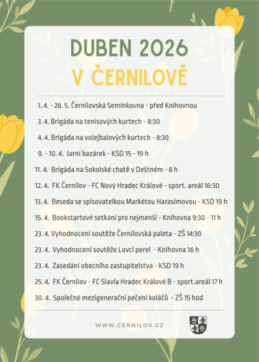Duben 2026 v Černilově
