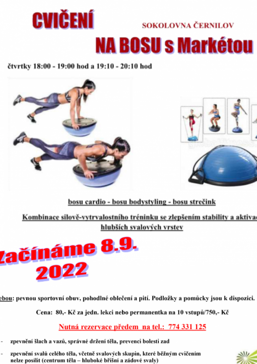 CVIČENÍ NA BOSU S MARKÉTOU