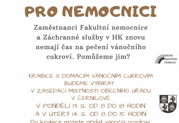 Pečeme cukroví pro nemocnici a záchrannou službu