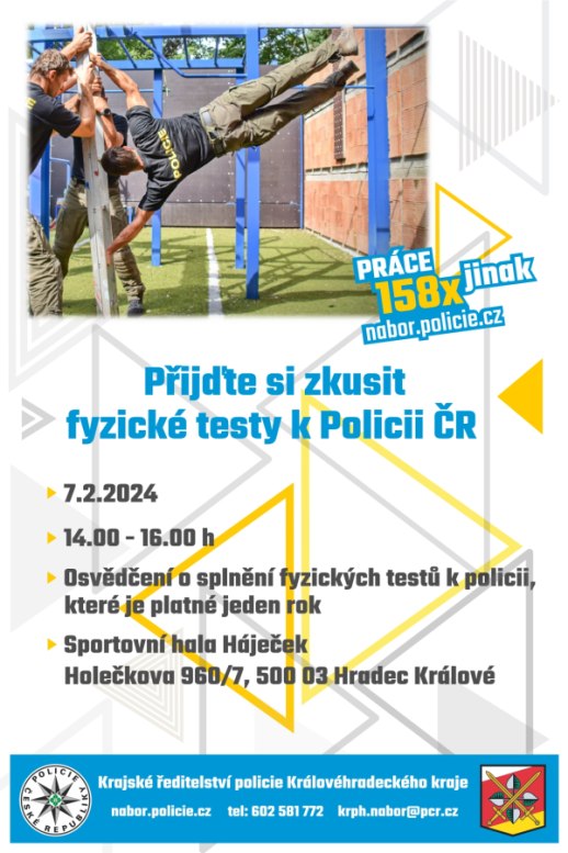 Přijďte si zkusit fyzické testy k Policii