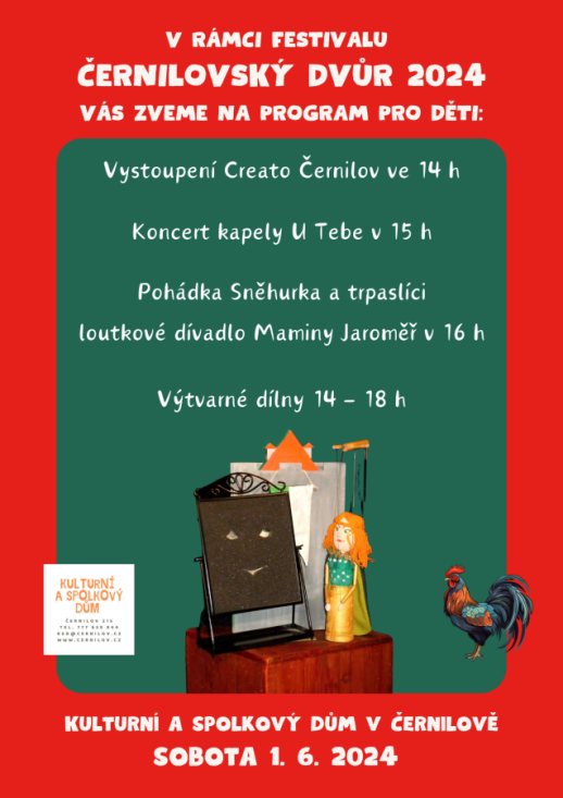 Program pro děti na festivalu Černilovský dvůr 2024