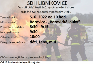 SDH Libníkovice soutěž požárního útoku a dětský den