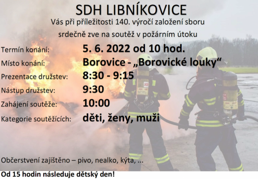 SDH Libníkovice soutěž požárního útoku a dětský den