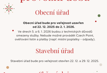 Vánoční provozní doba