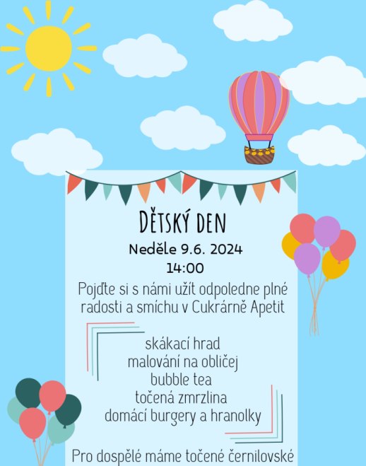 Dětský den v Cukrárně a kavárně Apetit 