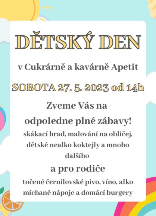 Dětský den v Cukrárně a kavárně Apetit