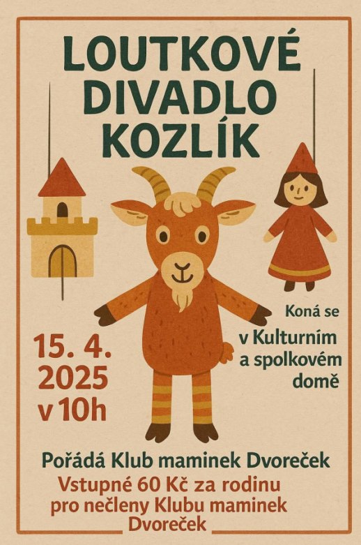 Loutkové divadlo Kozlík hraje pro nejmenší děti