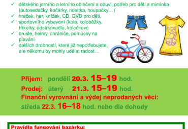 Jarní bazárek 20. - 22. 3. 2023