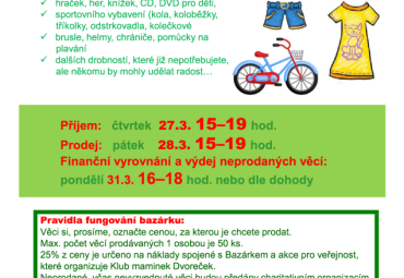 Jarní bazárek v KSD Černilov