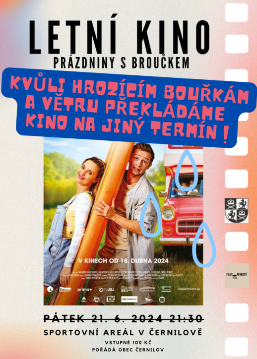 Letní kino - promítání filmu Prázdniny s Broučkem - ZRUŠENO 