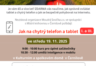 Kurz práce s mobilním telefonem pro seniory - zdarma