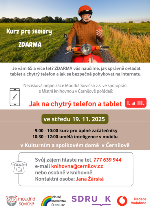 Kurz práce s mobilním telefonem pro seniory - zdarma