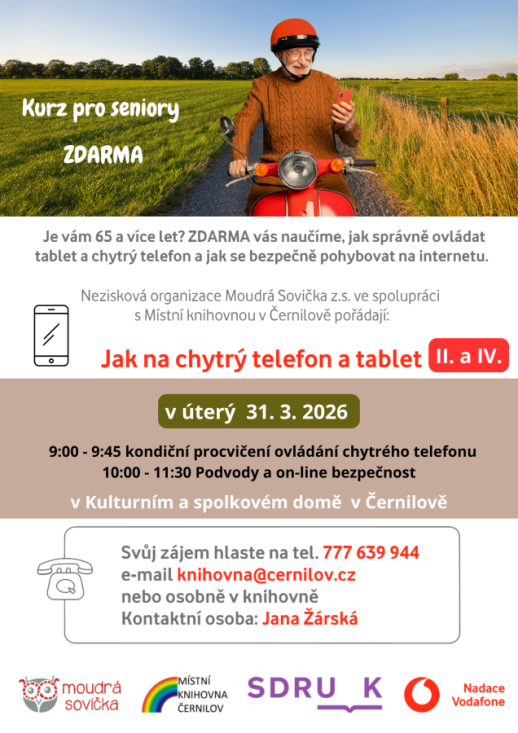 Kurz pro seniory - kondiční procvičení ovládání chytrého telefonu