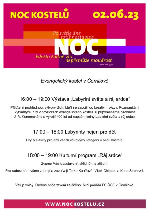 Noc kostelů v evangelickém kostele v Černilově