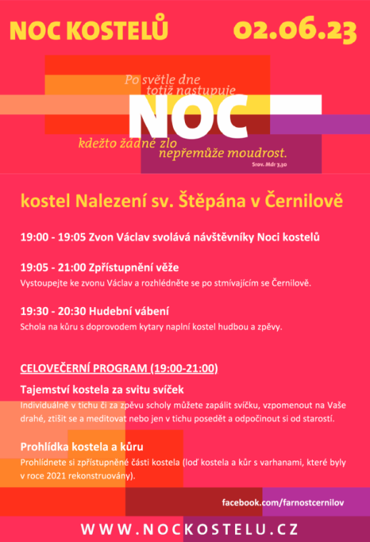 Noc kostelů v katolickém kostele v Černilově