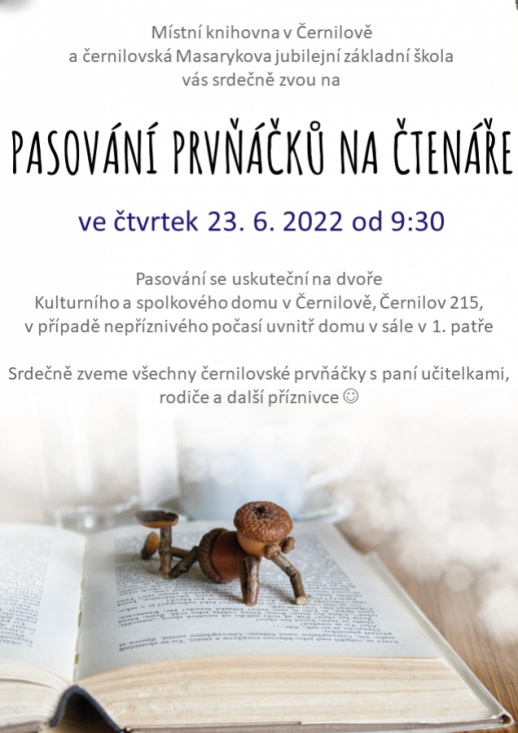 Pasování prvňáčků na čtenáře 23. 6.