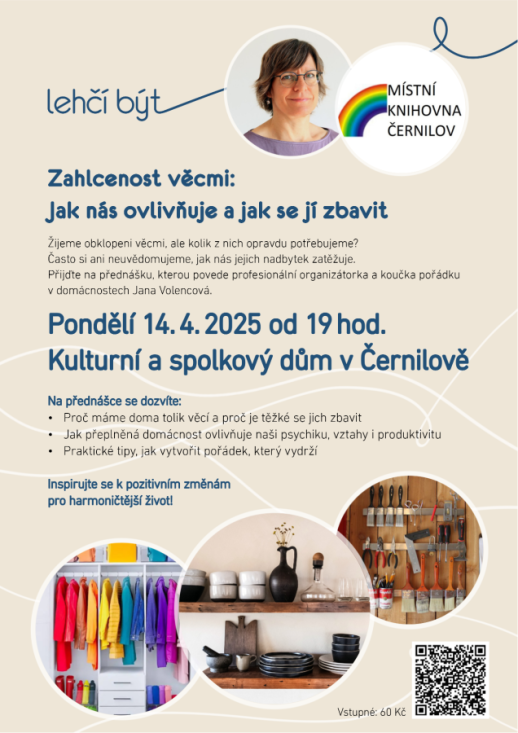 Přednáška Zahlcenost věcmi: jak nás ovlivňuje a jak se jí zbavit