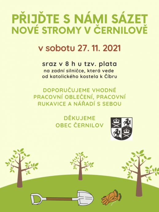 Sázení nových stromů v Černilově 27. 11. 2021