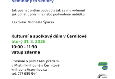 Seminář Podvody a on-line bezpečnost pro seniory