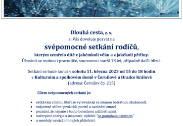 Svépomocné setkání rodičů, kterým zemřelo dítě