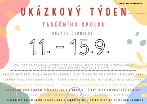 Ukázkový týden Creato Černilov