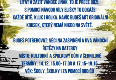 Umělecká dílna vílí křídla pro děti 14. 12. KSD