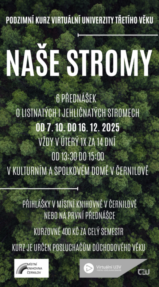 Zahájení podzimního semestru Virtuální univerzity třetího věku - STROMY